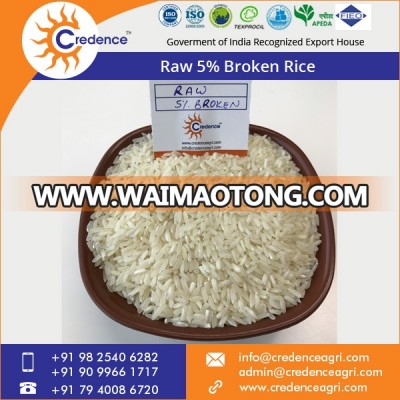 Natural and Hygienically Processed 5% Broken White Rice with Good Quality